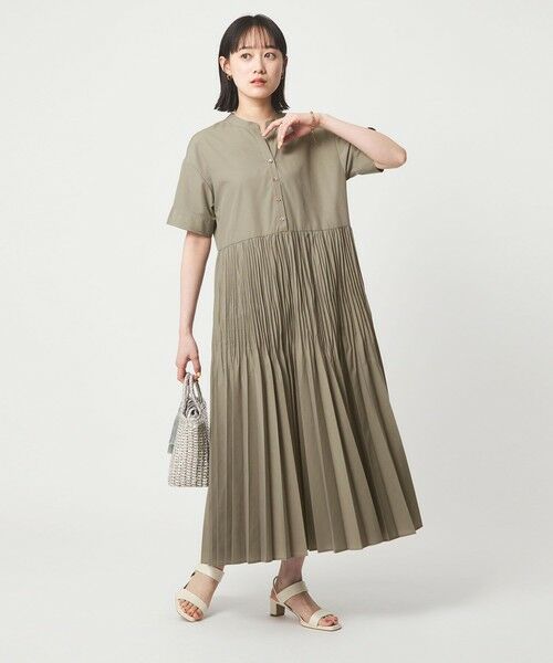 green label relaxing / グリーンレーベル リラクシング ロング・マキシ丈ワンピース | ［size SHORT/TALLあり］ワッシャー プリーツ ショートスリーブ ワンピース | 詳細19