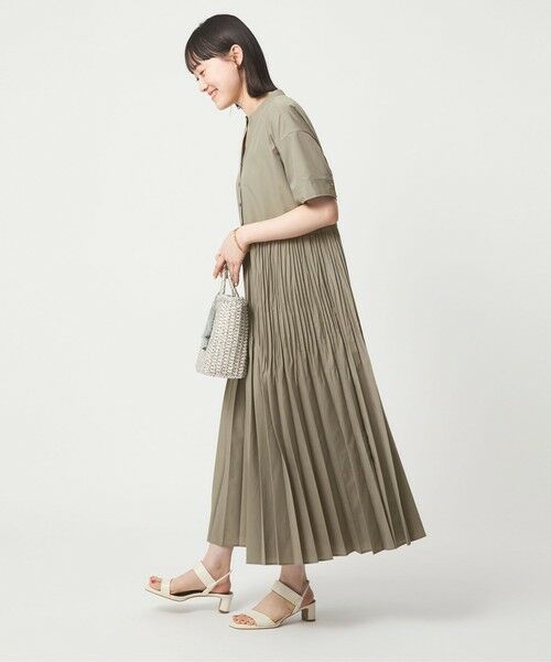 green label relaxing / グリーンレーベル リラクシング ロング・マキシ丈ワンピース | ［size SHORT/TALLあり］ワッシャー プリーツ ショートスリーブ ワンピース | 詳細20