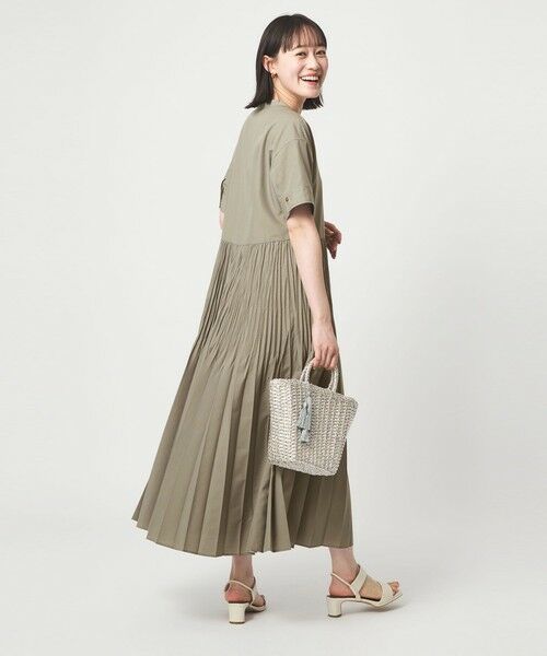 green label relaxing / グリーンレーベル リラクシング ロング・マキシ丈ワンピース | ［size SHORT/TALLあり］ワッシャー プリーツ ショートスリーブ ワンピース | 詳細21