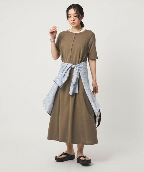 green label relaxing / グリーンレーベル リラクシング ロング・マキシ丈ワンピース | 【WEB限定】＜at ease＞ヘンリーネック カットソー ワンピース | 詳細16