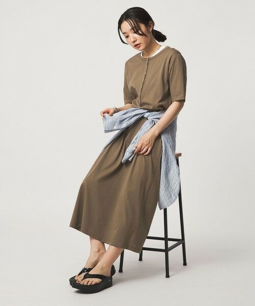 green label relaxing / グリーンレーベル リラクシング ロング・マキシ丈ワンピース | 【WEB限定】＜at ease＞ヘンリーネック カットソー ワンピース | 詳細18