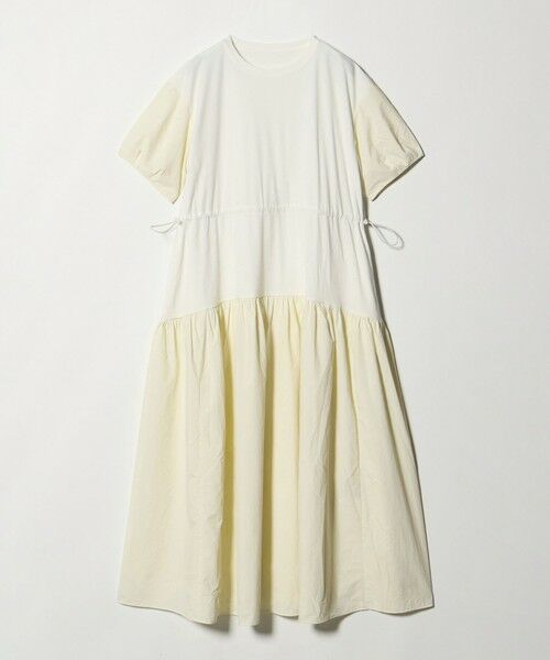 green label relaxing / グリーンレーベル リラクシング ロング・マキシ丈ワンピース | タフタ ドッキング ワンピース（OFF WHITE）