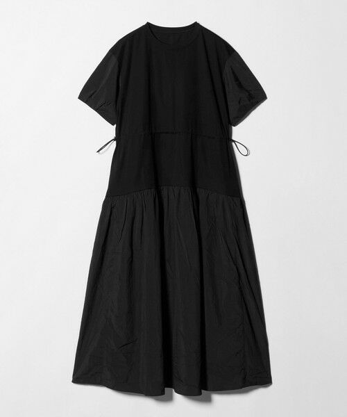 green label relaxing / グリーンレーベル リラクシング ロング・マキシ丈ワンピース | タフタ ドッキング ワンピース（BLACK）