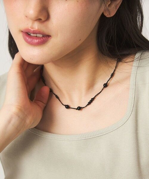 green label relaxing / グリーンレーベル リラクシング ネックレス・ペンダント・チョーカー | コード＆ビーズネックレス（BLACK）