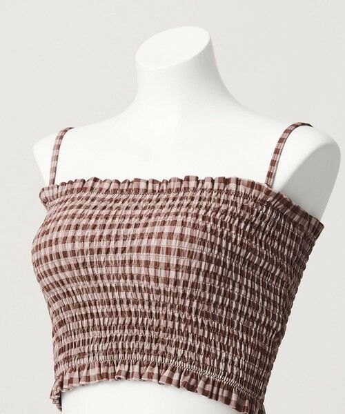 green label relaxing / グリーンレーベル リラクシング 水着・スイムグッズ | シャーリングビスチェ&ショーツ チェック柄 B / スイムウェア / 水着 | 詳細4