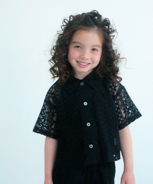 green label relaxing / グリーンレーベル リラクシング シャツ・ブラウス | レース シャツ タンクトップセット / キッズ 100cm-130cm(BLACK)
