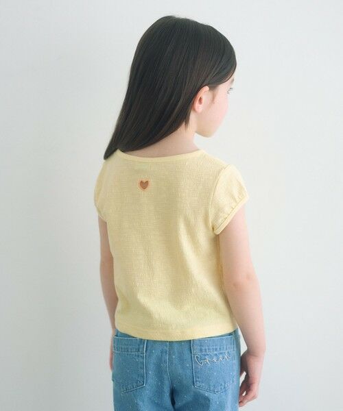 green label relaxing / グリーンレーベル リラクシング カットソー | 【WEB限定】ハート シシュウ Tシャツ / キッズ 100cm-160cm(YELLOW)