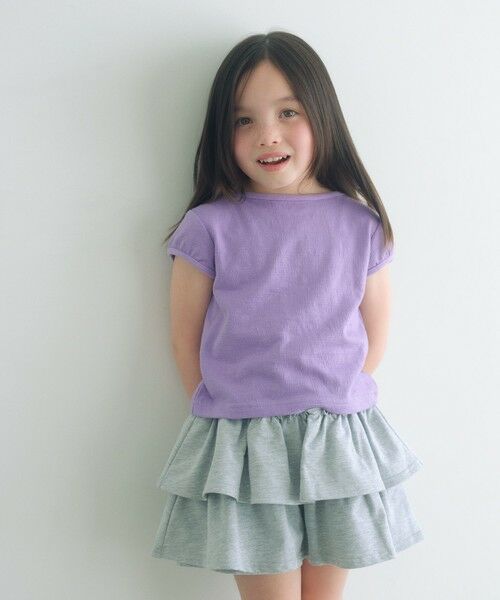 green label relaxing / グリーンレーベル リラクシング カットソー | 【WEB限定】ハート シシュウ Tシャツ / キッズ 100cm-160cm(LILAC)
