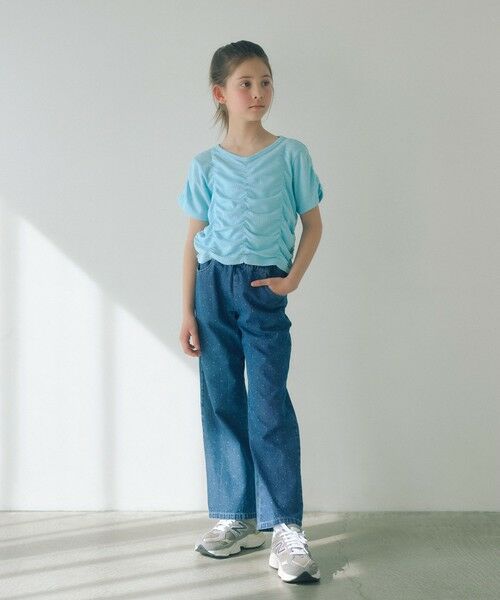 green label relaxing / グリーンレーベル リラクシング カットソー | 【WEB限定】シャーリング Tシャツ / キッズ 100cm-160cm | 詳細7