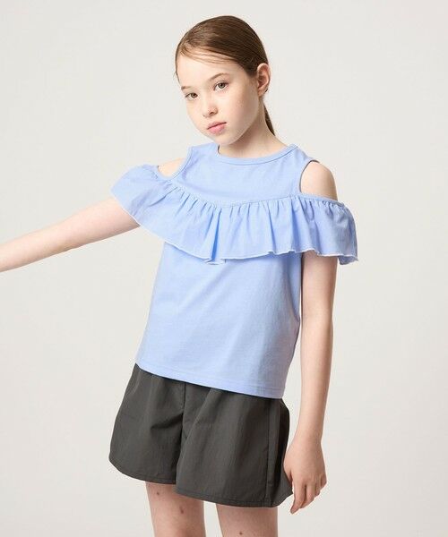 green label relaxing / グリーンレーベル リラクシング カットソー | 【スタメンシリーズ】ショルダー ホール Tシャツ / キッズ 100cm-160cm | 詳細6