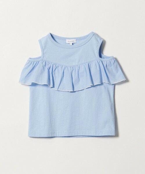 green label relaxing / グリーンレーベル リラクシング カットソー | 【スタメンシリーズ】ショルダー ホール Tシャツ / キッズ 100cm-160cm（LT.BLUE）