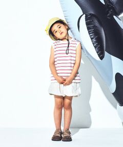 green label relaxing / グリーンレーベル リラクシング カットソー | 【スタメンシリーズ】ボーダー ノースリーブ Tシャツ / キッズ 100cm-160cm