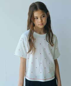 green label relaxing / グリーンレーベル リラクシング カットソー | ハート柄 ドライ ワッフル Tシャツ / キッズ 110cm-160cm