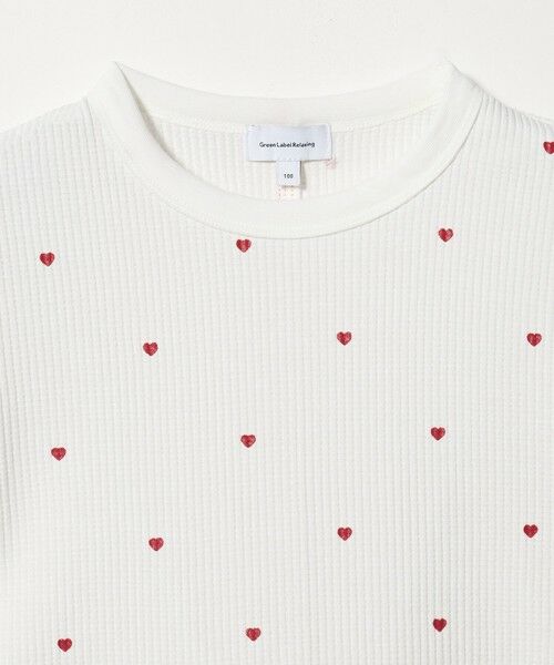 green label relaxing / グリーンレーベル リラクシング カットソー | ハート柄 ドライ ワッフル Tシャツ / キッズ 110cm-160cm | 詳細3