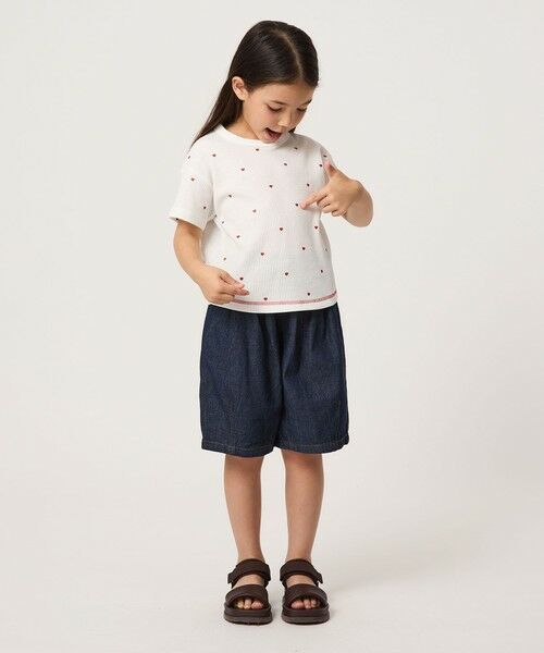 green label relaxing / グリーンレーベル リラクシング カットソー | ハート柄 ドライ ワッフル Tシャツ / キッズ 110cm-160cm | 詳細3