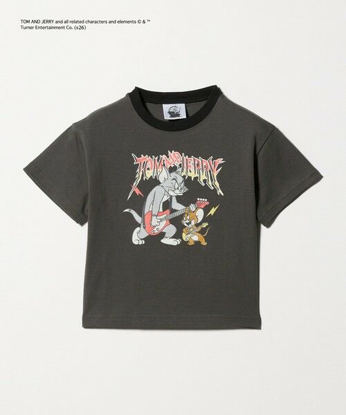 green label relaxing / グリーンレーベル リラクシング カットソー | 【別注】＜URBAMENT＞TOM and JERRY リンガーTシャツ / キッズ 100cmー130cm（DK.GRAY）