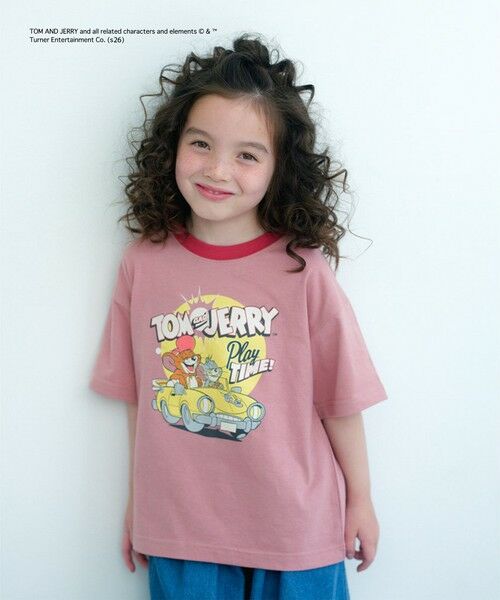green label relaxing / グリーンレーベル リラクシング カットソー | 【別注】＜URBAMENT＞TOM and JERRY リンガーTシャツ / キッズ 100cmー130cm（RED）