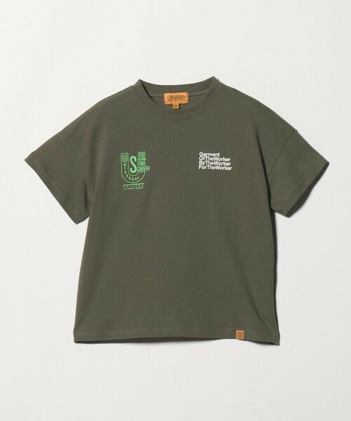 green label relaxing / グリーンレーベル リラクシング カットソー | 【別注】＜UNIVERSAL OVERALL＞グラフィック プリント Tシャツ / キッズ 100cm-130cm（DK.GRAY）