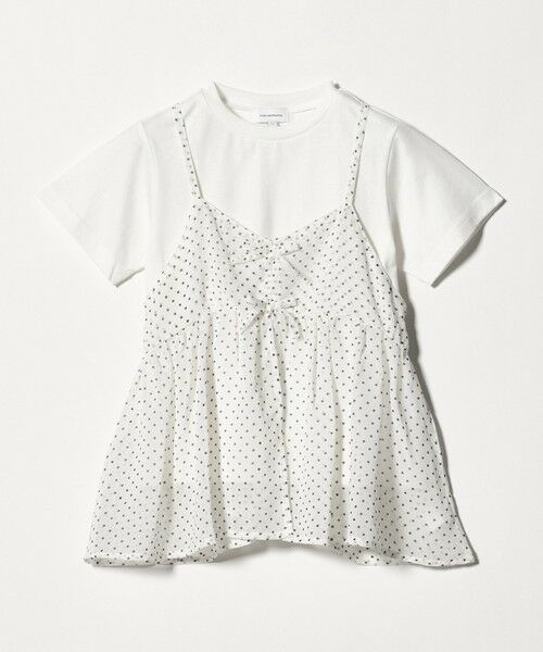 green label relaxing / グリーンレーベル リラクシング カットソー | ドット シフォン キャミソール Tシャツ セット / キッズ 100cm-130cm | 詳細2