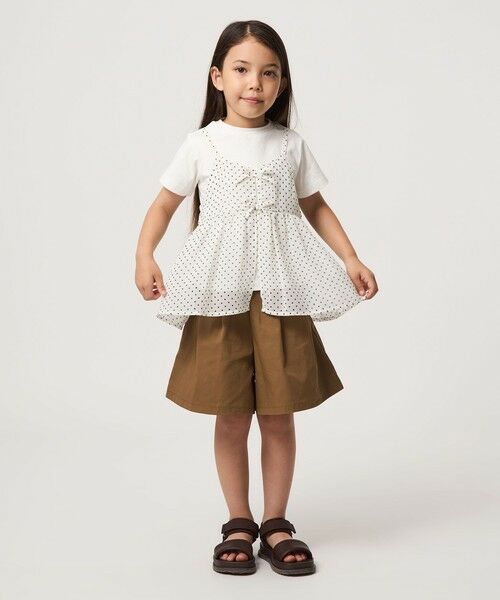 green label relaxing / グリーンレーベル リラクシング カットソー | ドット シフォン キャミソール Tシャツ セット / キッズ 100cm-130cm | 詳細3