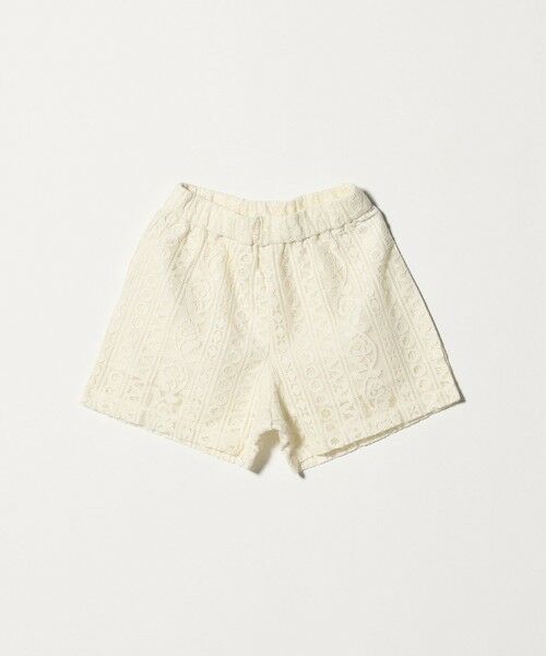 green label relaxing / グリーンレーベル リラクシング ショート・ハーフ・半端丈パンツ | レース ショートパンツ / キッズ 100cm-130cm(OFF WHITE)