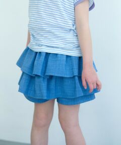 green label relaxing / グリーンレーベル リラクシング ショート・ハーフ・半端丈パンツ | リネンライク フリル キュロット / キッズ 100cm-130cm
