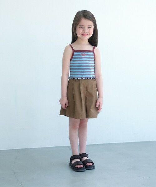 green label relaxing / グリーンレーベル リラクシング ショート・ハーフ・半端丈パンツ | ベルトループ デザイン キュロット / キッズ 100cm-160cm | 詳細9