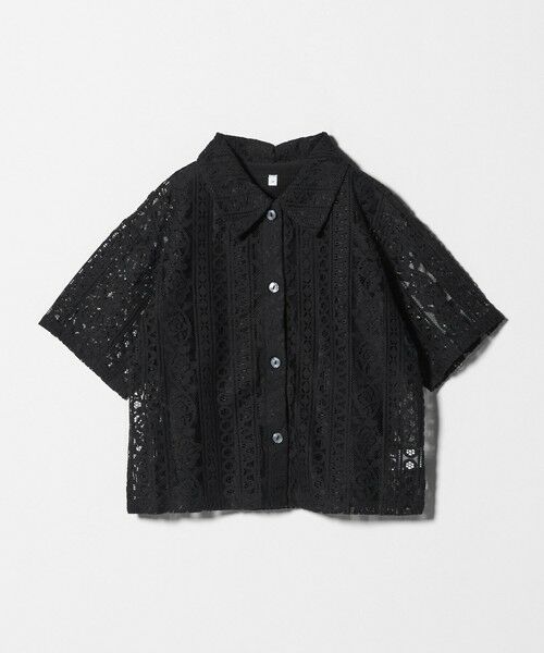 green label relaxing / グリーンレーベル リラクシング シャツ・ブラウス | レース シャツ タンクトップセット / キッズ 140cmー160cm（BLACK）