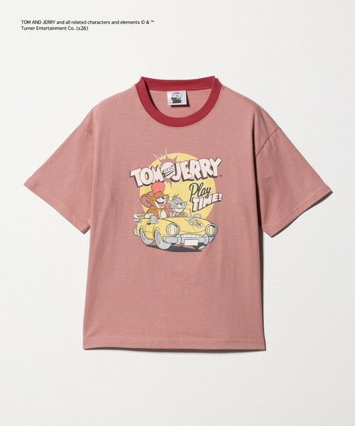 green label relaxing / グリーンレーベル リラクシング カットソー | 【別注】＜URBAMENT＞TOM and JERRY リンガーTシャツ / キッズ 140cmー150cm（RED）