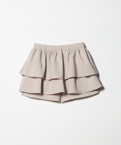 green label relaxing / グリーンレーベル リラクシング ショート・ハーフ・半端丈パンツ | リネンライク フリル キュロット / キッズ 140cm-160cm(BEIGE)