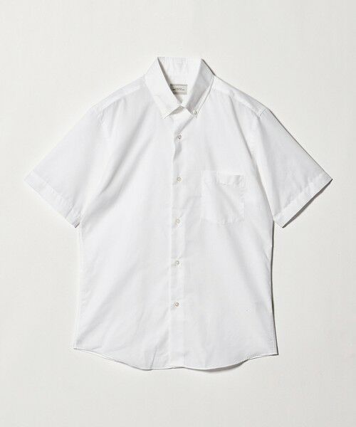green label relaxing / グリーンレーベル リラクシング シャツ・ブラウス | エブリット TC パナマ スタンダード ボタンダウン ショートスリーブ シャツ -イージーアイロン・通気性-（WHITE）