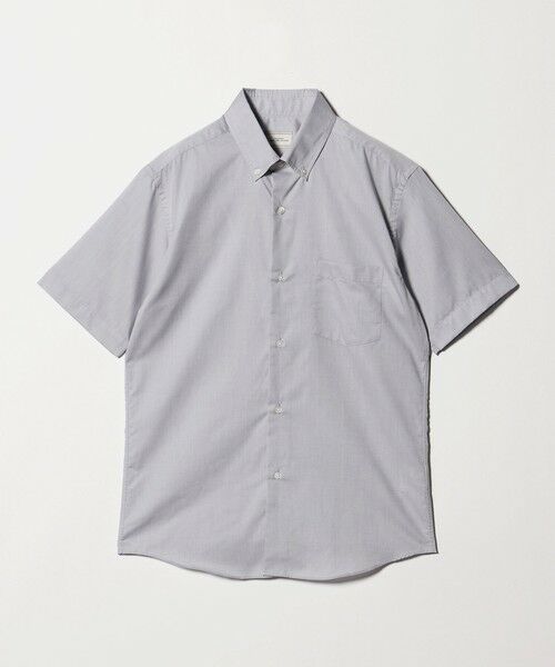 green label relaxing / グリーンレーベル リラクシング シャツ・ブラウス | エブリット TC パナマ スタンダード ボタンダウン ショートスリーブ シャツ -イージーアイロン・通気性-（LT.GRAY）