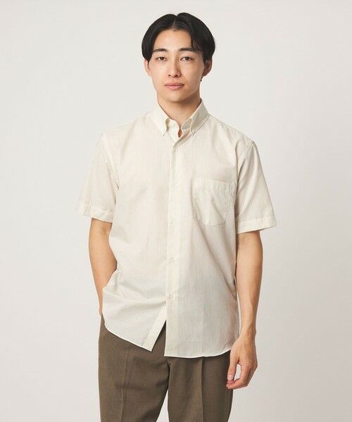 green label relaxing / グリーンレーベル リラクシング シャツ・ブラウス | エブリット TC パナマ ストライプ スタンダード ボタンダウン ショートスリーブ シャツ -イージーアイロン・通気性- | 詳細3
