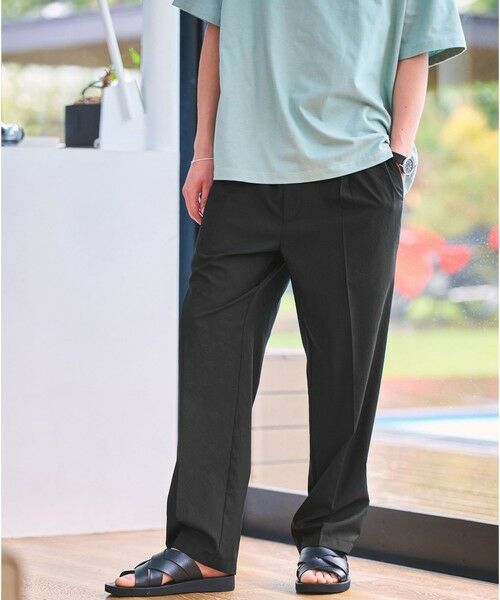 green label relaxing / グリーンレーベル リラクシング その他パンツ | Dot Air オルマイ ワイド イージーパンツ W3 -ストレッチ-(BLACK)