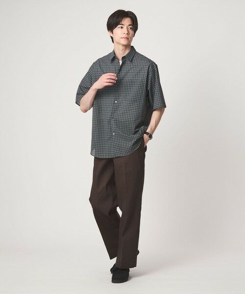 green label relaxing / グリーンレーベル リラクシング シャツ・ブラウス | ウォッシャブル TW サイロ ジャストルーズ チェック柄 半袖 シャツ -通気性・接触冷感- | 詳細5