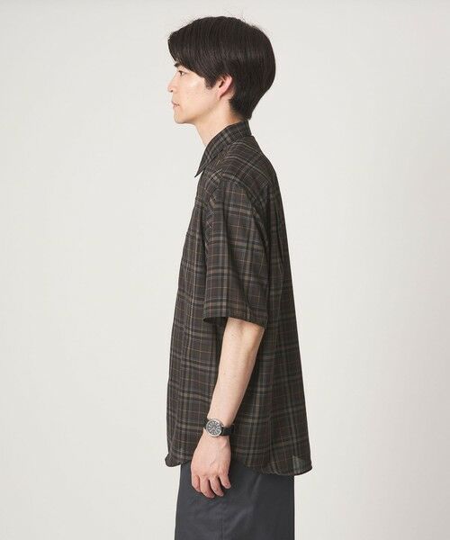green label relaxing / グリーンレーベル リラクシング シャツ・ブラウス | ウォッシャブル TW サイロ ジャストルーズ チェック柄 半袖 シャツ -通気性・接触冷感- | 詳細20