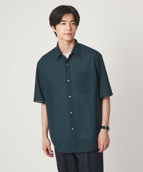 green label relaxing / グリーンレーベル リラクシング シャツ・ブラウス | ウォッシャブル TW サイロ ジャストルーズ チェック柄 半袖 シャツ -通気性・接触冷感- | 詳細26