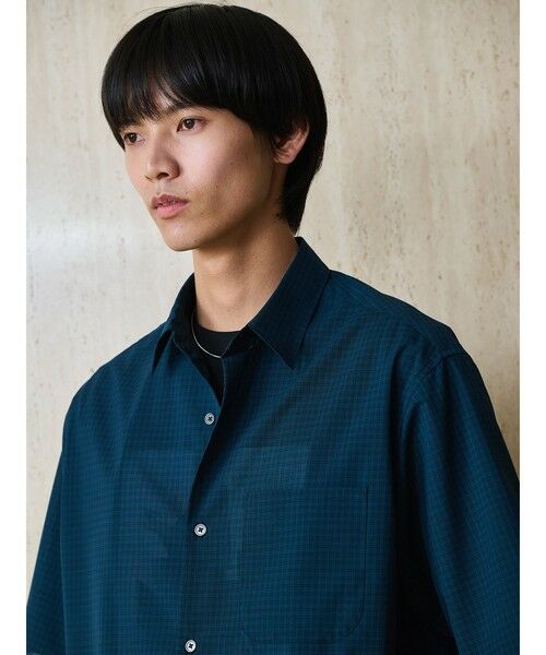 green label relaxing / グリーンレーベル リラクシング シャツ・ブラウス | ウォッシャブル TW サイロ ジャストルーズ チェック柄 半袖 シャツ -通気性・接触冷感- | 詳細24