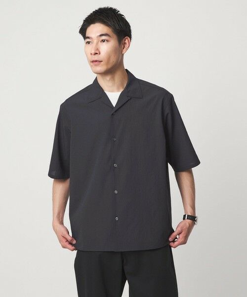 green label relaxing / グリーンレーベル リラクシング シャツ・ブラウス | ボイル メッシュ オープンカラー 半袖 シャツ -吸水速乾- | 詳細12