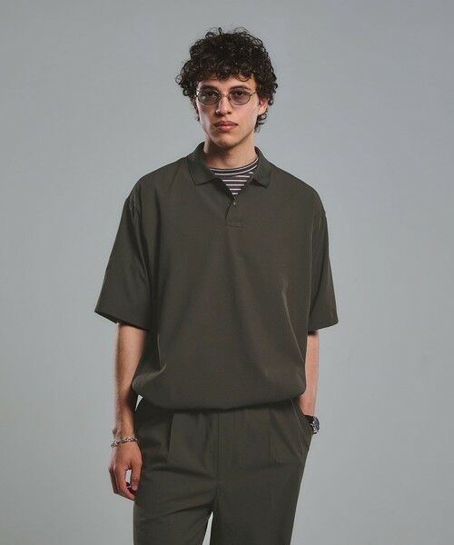 green label relaxing / グリーンレーベル リラクシング ポロシャツ | Dot Air ドローコード 半袖 ポロシャツ -ストレッチ-(OLIVE)