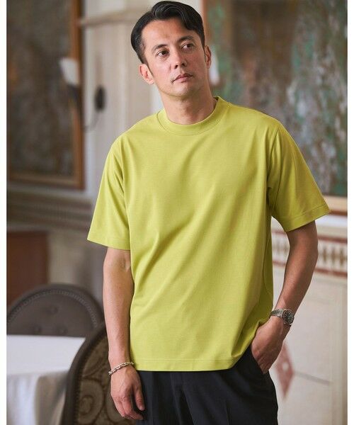 green label relaxing / グリーンレーベル リラクシング Tシャツ | Somarti クルーネック 半袖 Tシャツ -UVカット・汗染み防止・遮熱-（YELLOW）
