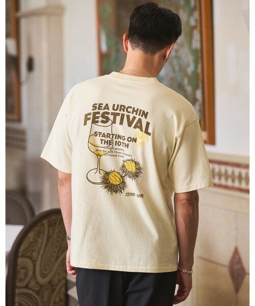 green label relaxing / グリーンレーベル リラクシング Tシャツ | 【別注】＜SCREEN STARS＞GLR シーフード 半袖 Tシャツ（BEIGE）