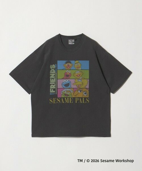 green label relaxing / グリーンレーベル リラクシング Tシャツ | 【別注】＜URBAMENT＞「セサミストリート」半袖 Tシャツ（BLACK）