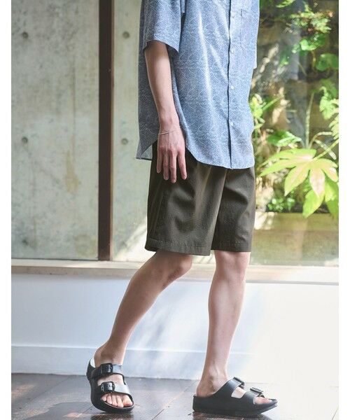 green label relaxing / グリーンレーベル リラクシング ショート・ハーフ・半端丈パンツ | Dot Air ワイド ユーティリティー ショート パンツ ショーツ -ストレッチ-(MD.GRAY)