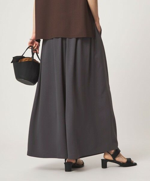 green label relaxing / グリーンレーベル リラクシング その他パンツ | ［size SHORTあり］ジョーゼット フレア タック ワイド パンツ | 詳細1