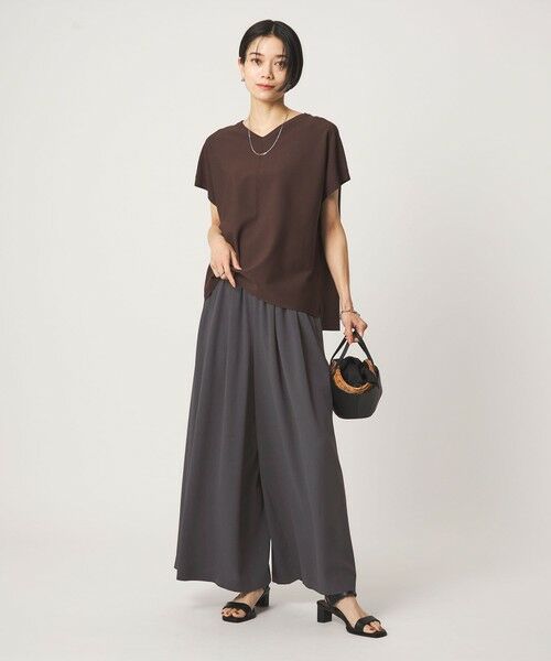 green label relaxing / グリーンレーベル リラクシング その他パンツ | ［size SHORTあり］ジョーゼット フレア タック ワイド パンツ | 詳細2