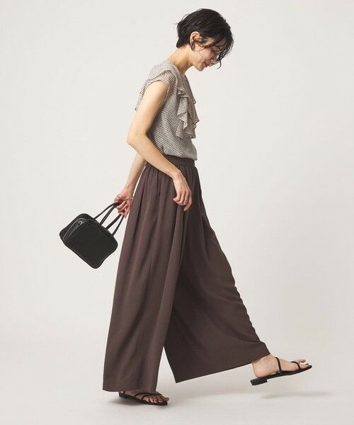green label relaxing / グリーンレーベル リラクシング その他パンツ | ［size SHORTあり］ジョーゼット フレア タック ワイド パンツ | 詳細19