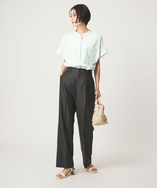 green label relaxing / グリーンレーベル リラクシング その他パンツ | ［size SHORT/TALLあり］リネンライク セミフレア パンツ | 詳細3