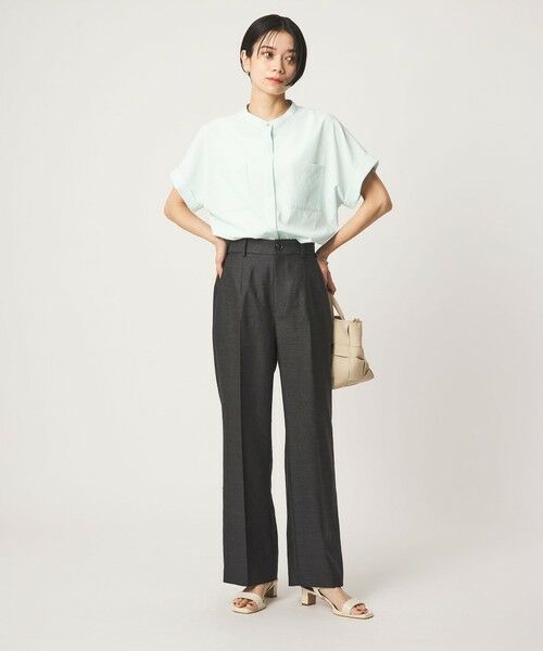 green label relaxing / グリーンレーベル リラクシング その他パンツ | ［size SHORT/TALLあり］リネンライク セミフレア パンツ | 詳細4