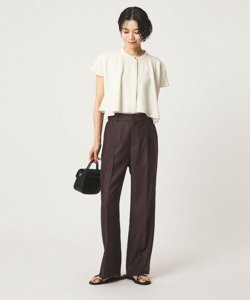 green label relaxing / グリーンレーベル リラクシング その他パンツ | ［size SHORT/TALLあり］リネンライク セミフレア パンツ | 詳細15